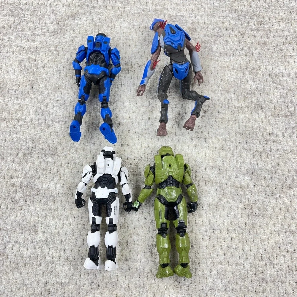 Halo Action Figure Lot Spartan Green Blue White Loose 4.5 